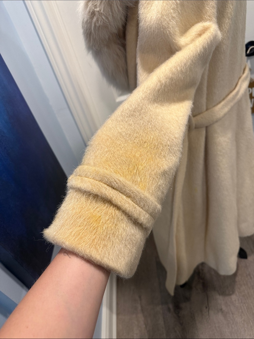 Vintage Mohair Coat with Faux Fur Collar - Picture 9 of 16